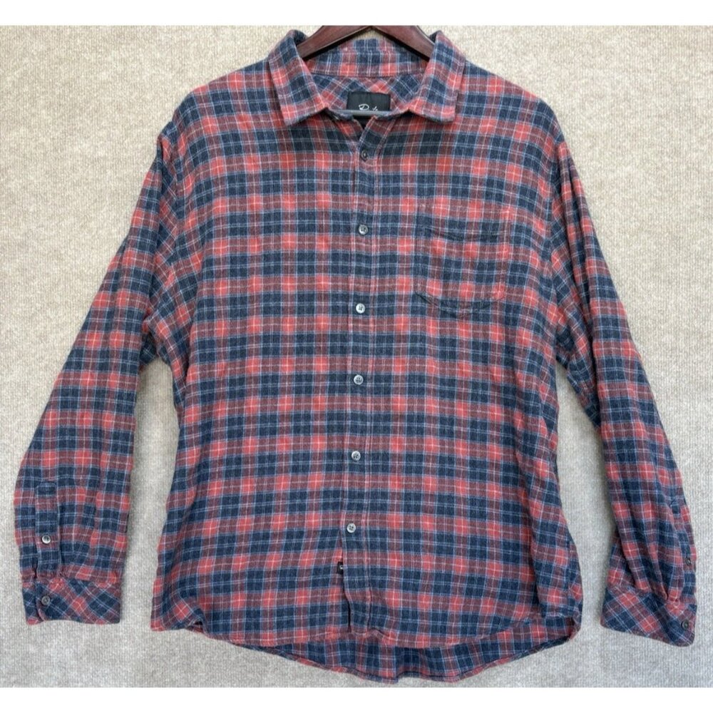 Rails Men's XL Shirt Flannel Plaid Barn River Smoke Button Lennox Cotton Blend